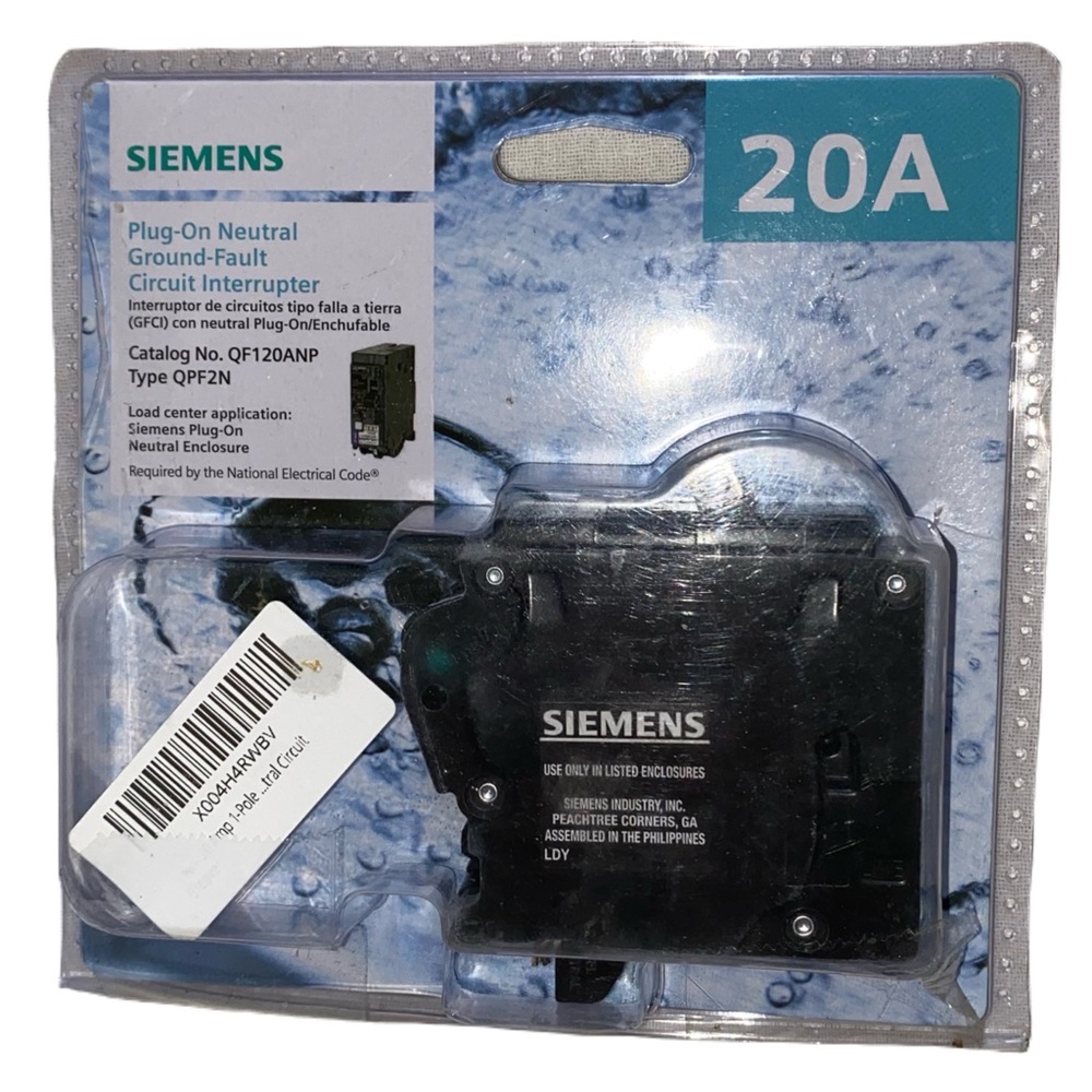 Siemens QPF2N 20A 120V Plug-On Neutral Ground-Fault Circuit Interrupter,QF120ANP